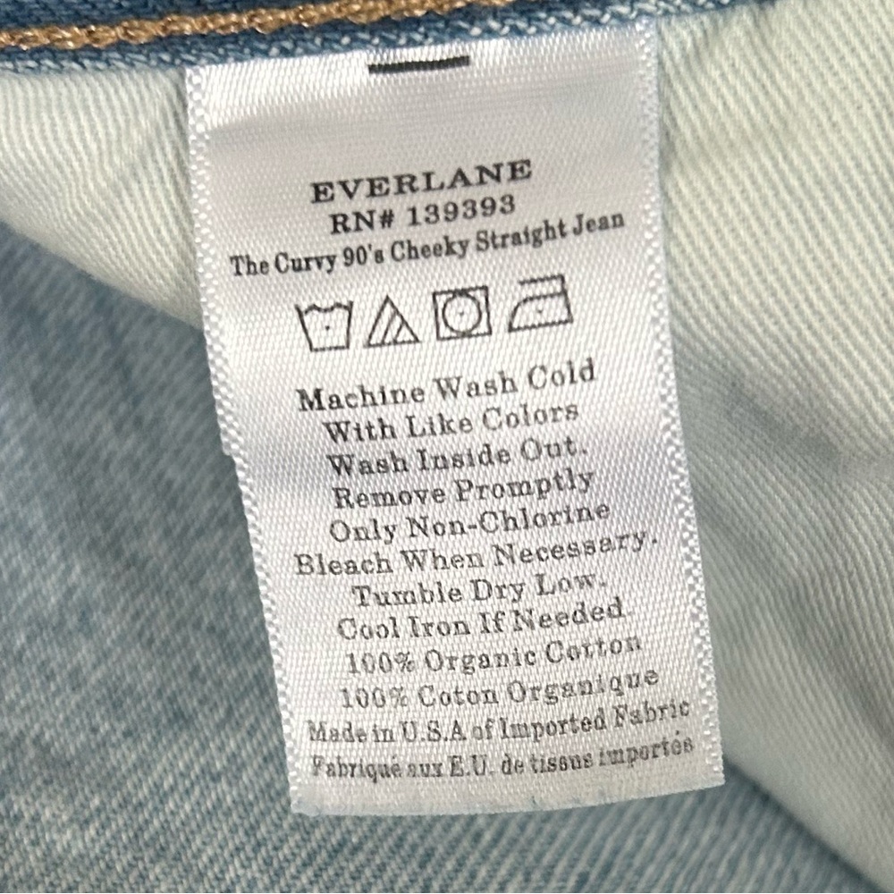 NWOT EVERLANE Curvy 90s Cheeky Straight Jean Light Wash Organic Size 27 Ankle - Picture 15 of 16